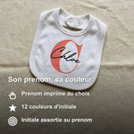Bavoir Bébé Personnalisé avec Prénom et Initiale - Vignette | Royaume Montessori - Jouets Educatifs Montessori