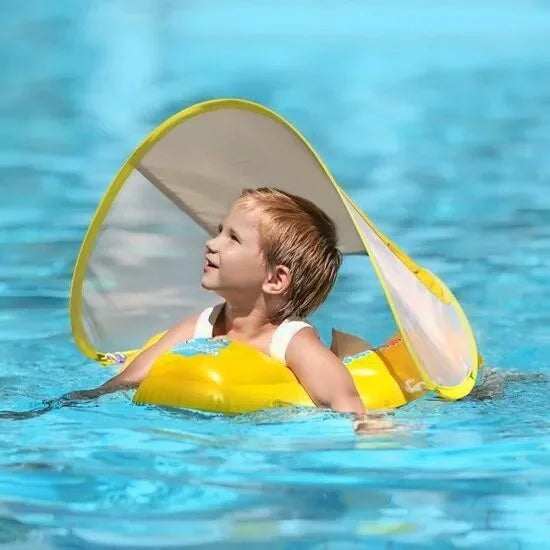 Peradix Bouée Baleine Avec Pare-Soleil – Bébé 9-36 Mois – PVC Résistant 0,33 Mm – 25 Kg Max – Sécurité Aquatique