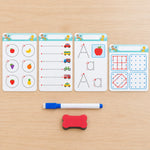Cartes de Traçage Effaçables Enfant, Lignes, Formes et Chiffres - Vignette | Royaume Montessori - Jouets Educatifs Montessori