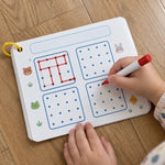 Cartes de Traçage Effaçables Enfant, Lignes, Formes et Chiffres - Vignette | Royaume Montessori - Jouets Educatifs Montessori