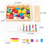 Montessori Wooden Bead Kit - Educational Sorting and Threading Game - Vignette | Royaume Montessori - Jouets Educatifs Montessori
