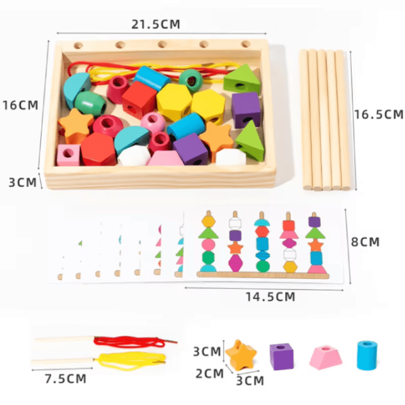 Jouet montessori en bois de motricité fine • Essence du Bois