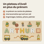 Puzzle Prénom en Bois Personnalisé : Dinosaures, Train ou Zoo - Vignette | Royaume Montessori - Jouets Educatifs Montessori