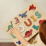 Puzzle Prénom en Bois Personnalisé : Dinosaures, Train ou Zoo - Vignette | Royaume Montessori - Jouets Educatifs Montessori