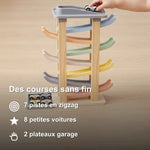 Rampe de Voitures en Bois, 7 Pistes et 8 Voitures - Vignette | Royaume Montessori - Jouets Educatifs Montessori