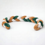Braided Cot Bumper White, Brown, and Green - Vignette | Royaume Montessori - Jouets Educatifs Montessori