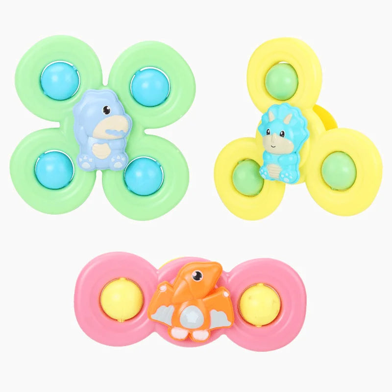 Lot de 3 Jouets d'Éveil Rotatifs : Baby Spinner Dinosaures