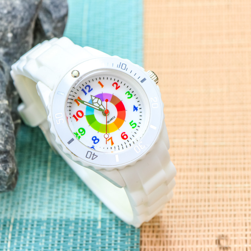 Montre Pédagogique Montessori pour Enfant – Apprendre l'Heure en Couleurs Blanc