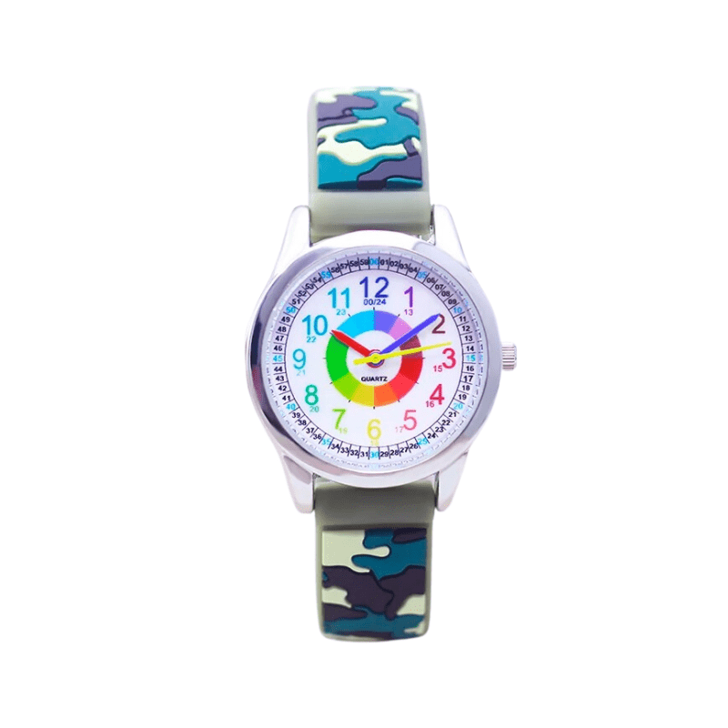 Montre d'Apprentissage Montessori – Apprends l'Heure en Couleurs Nature