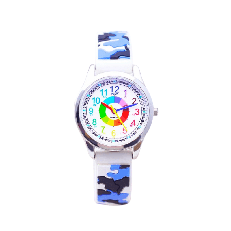 Montre d'Apprentissage Montessori – Apprends l'Heure en Couleurs Neige