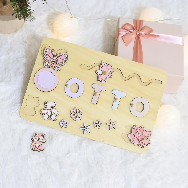 Puzzle en Bois Personnalisé avec le Prénom Rose