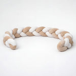 Braided Cot Bumper Beige and White - Vignette | Royaume Montessori - Jouets Educatifs Montessori