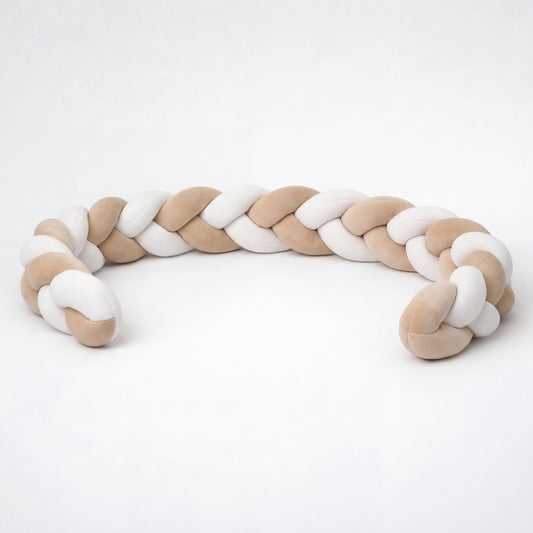 Tour de Lit Tresse Beige et Blanc