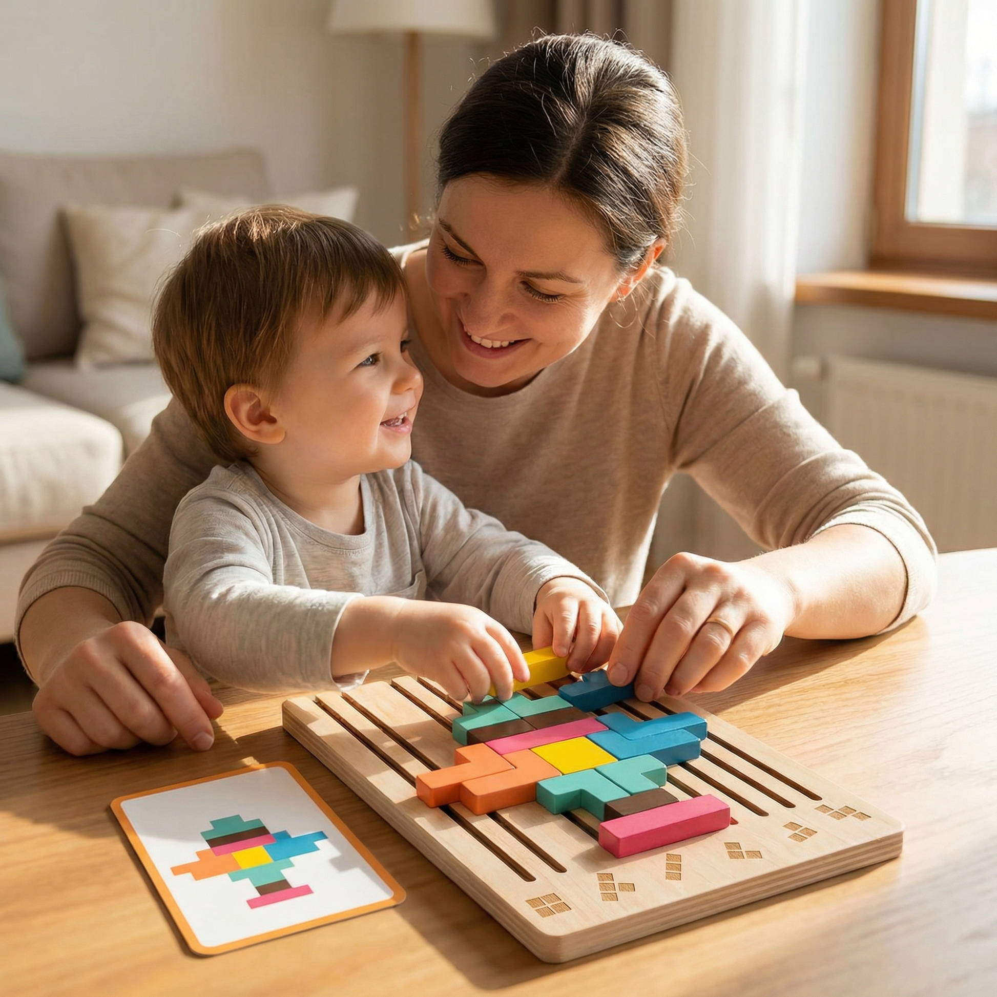 Blocs de Construction Cérébrale Montessori : Jeu Éducatif en Bois pour Enfants