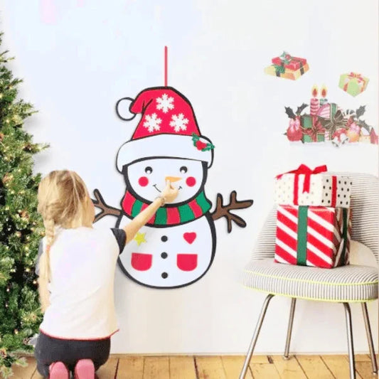Sapin De Noël Mural Montessori Pour Enfant Bonhomme de Neige Montessori Mural