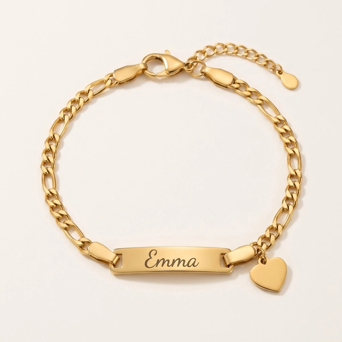 Bracelet bebe dore a breloque coeur