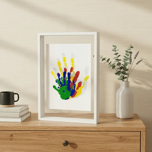 Cadre Empreintes de Mains Enfant Blanc
