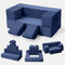 Canapé enfant en mousse bleu marine monté avec ses six blocs