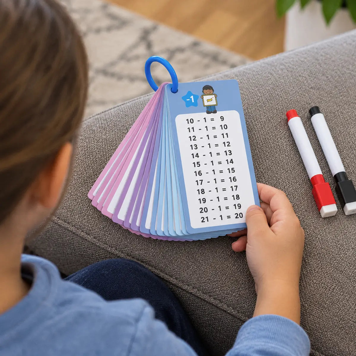 cartes-calcul-effacables-soustraction-07 Cartes de Calcul Effaçables Enfant, Tables de 1 à 12 et 2 Feutres
