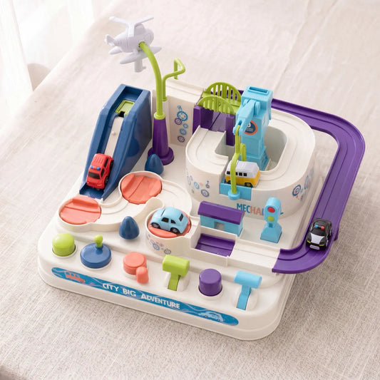 Circuit de voiture Montessori Blanc