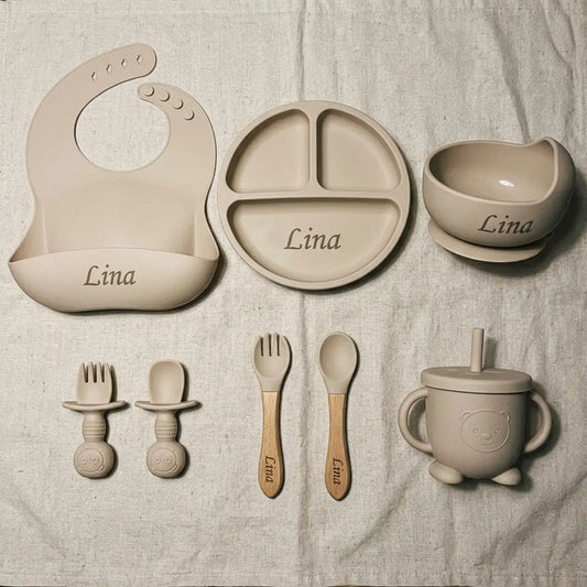 coffret-repas-silicone-personnalise-contenu-06 Coffret Repas Bébé Personnalisé au Prénom, 8 Pièces en Silicone
