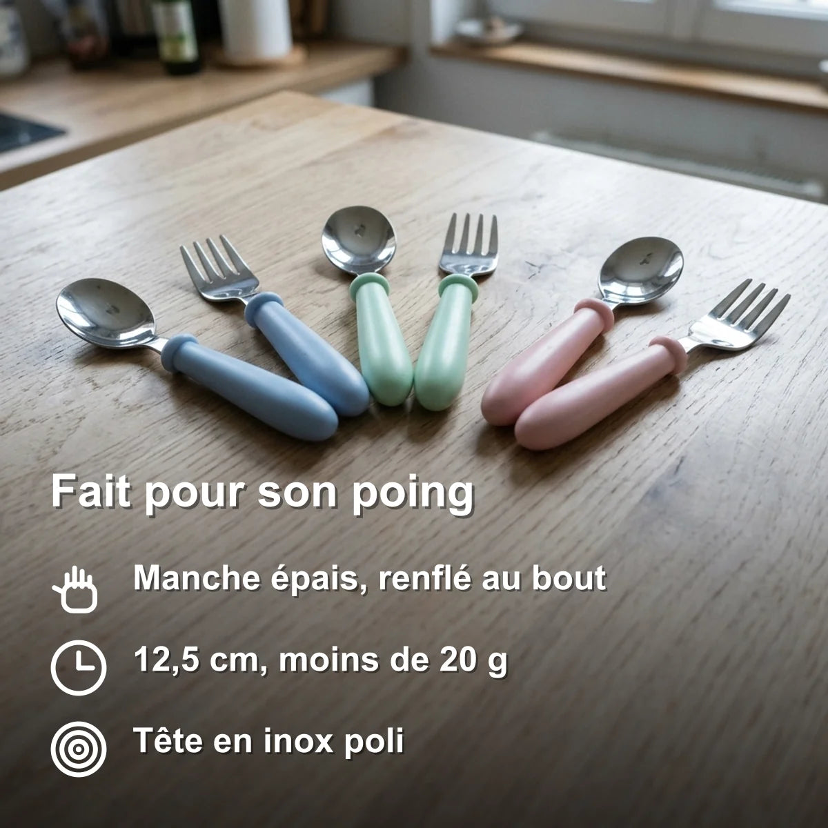couverts-inox-enfant-benefice-05 Couverts Inox pour Enfant, 6 Pièces