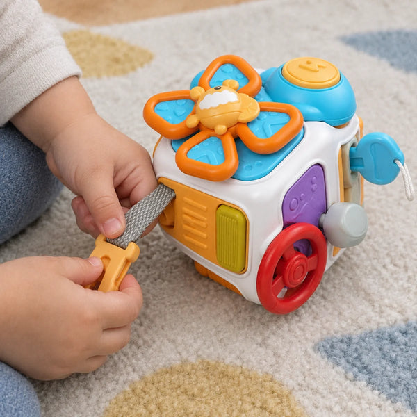 cube-activites-bebe-boucle-a-clipser-01 Cube d'Activités Bébé, 10 Petits Défis pour les Mains
