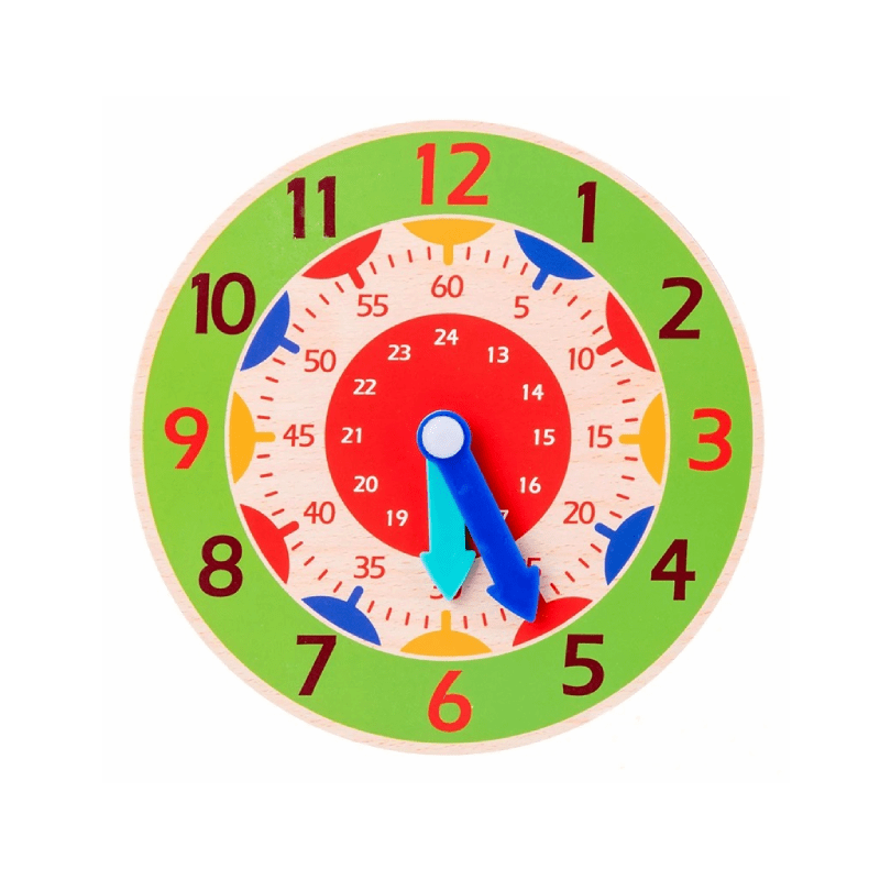 Horloge 24h Montessori en Bois Vert
