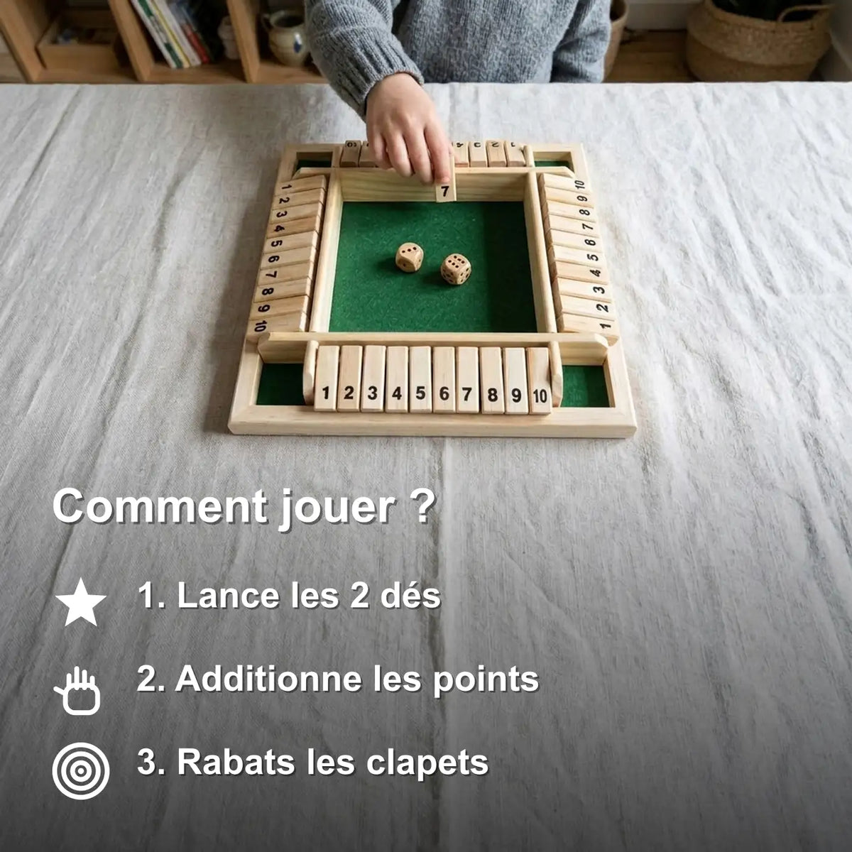 jeu-shut-the-box-bois-4-joueurs-mode-emploi-03 Jeu de Société Montessori en Bois : Apprentissage des Nombres Shut The Box