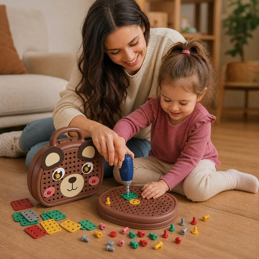 Mallette de Construction Éducative avec Perceuse pour Enfant