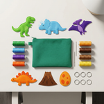 Kit complet couture Montessori dinosaures avec accessoires