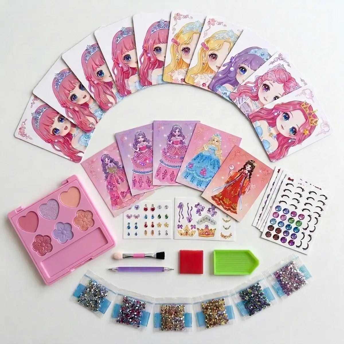 kit-diamond-painting-princesses-contenu-du-kit-03 Kit Peinture Diamant Enfant, Mallette Princesses à Strass