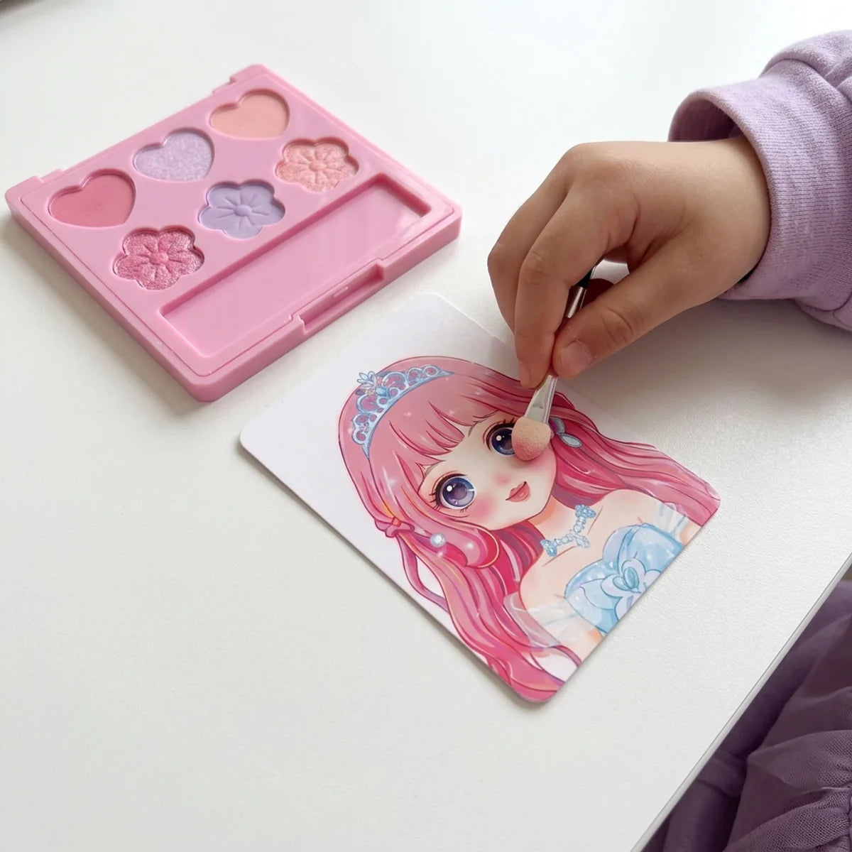 kit-diamond-painting-princesses-fards-au-pinceau-06 Kit Peinture Diamant Enfant, Mallette Princesses à Strass