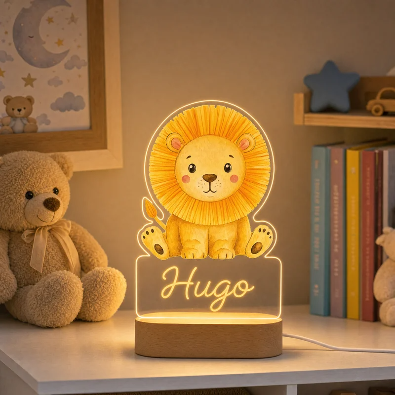 Veilleuse Animal à personnaliser avec le prénom Leoni le Lion