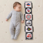 Livre en Tissu Contrasté Bébé, Noir et Blanc avec Miroir - Vignette | Royaume Montessori - Jouets Educatifs Montessori