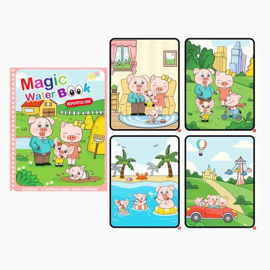 Livre Montessori De Coloriage Effaçable Famille Cochon