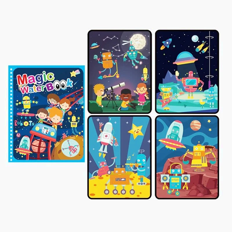 Livre Montessori De Coloriage Effaçable Robot