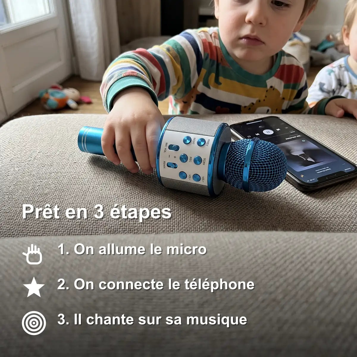 micro-karaoke-enfant-etapes-08 Micro de Karaoké pour Enfant avec Haut Parleur