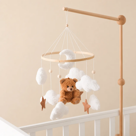 Mobile Musical Bébé en Bois Naturel