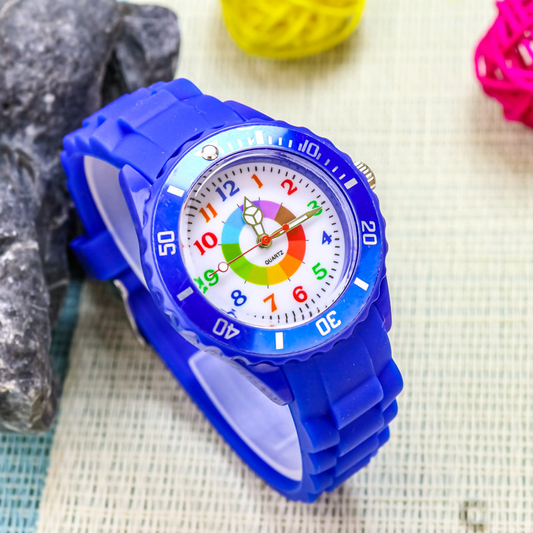 Montre Pédagogique Montessori pour Enfant – Apprendre l'Heure en Couleurs Bleu