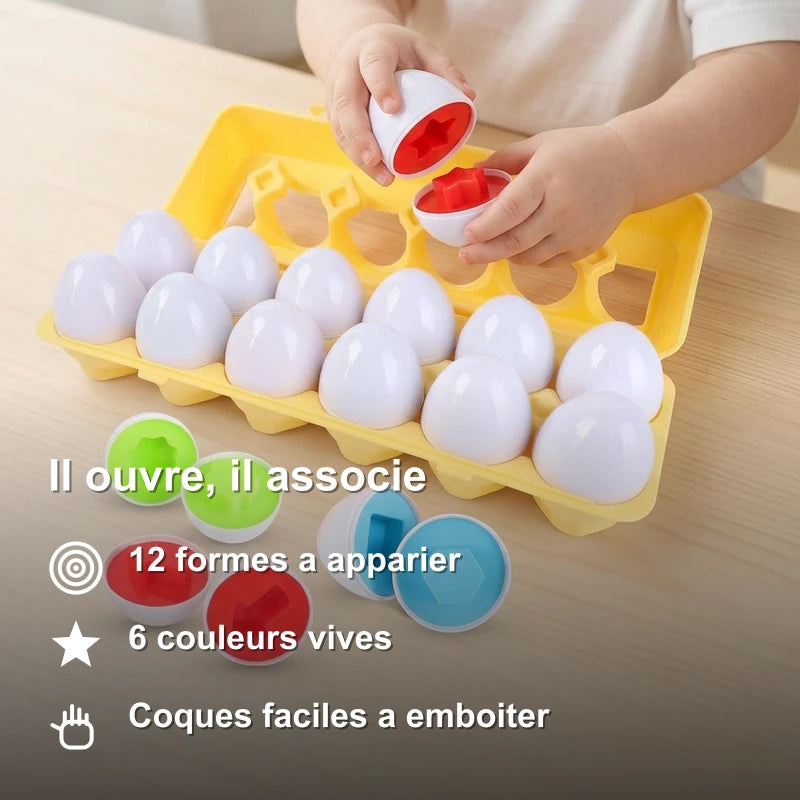 oeufs-tri-couleurs-benefice-11 Œufs à Apparier Montessori, Formes et Couleurs