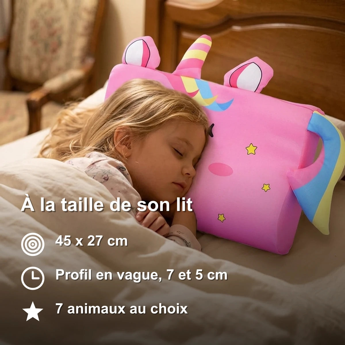 oreiller-enfant-memoire-de-forme-benefice-07 Oreiller Enfant à Mémoire de Forme, Motif Animal