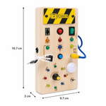 Planche Sensorielle Montessori en Bois avec Interrupteurs - Vignette | Royaume Montessori - Jouets Educatifs Montessori