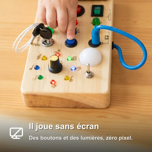 planchesensorielleboisinterrupteursbenefice11 Planche Sensorielle Montessori en Bois avec Interrupteurs