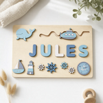 Puzzle Prénom en Bois Personnalisé pour enfant - Vignette | Royaume Montessori - Jouets Educatifs Montessori