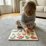 Puzzle Prénom en Bois Personnalisé : Dinosaures, Train ou Zoo - Vignette | Royaume Montessori - Jouets Educatifs Montessori