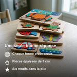 Puzzles en Bois à Encastrer, Lot de 6 - Vignette | Royaume Montessori - Jouets Educatifs Montessori