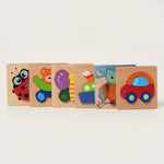 Puzzles en Bois à Encastrer, Lot de 6 - Vignette | Royaume Montessori - Jouets Educatifs Montessori
