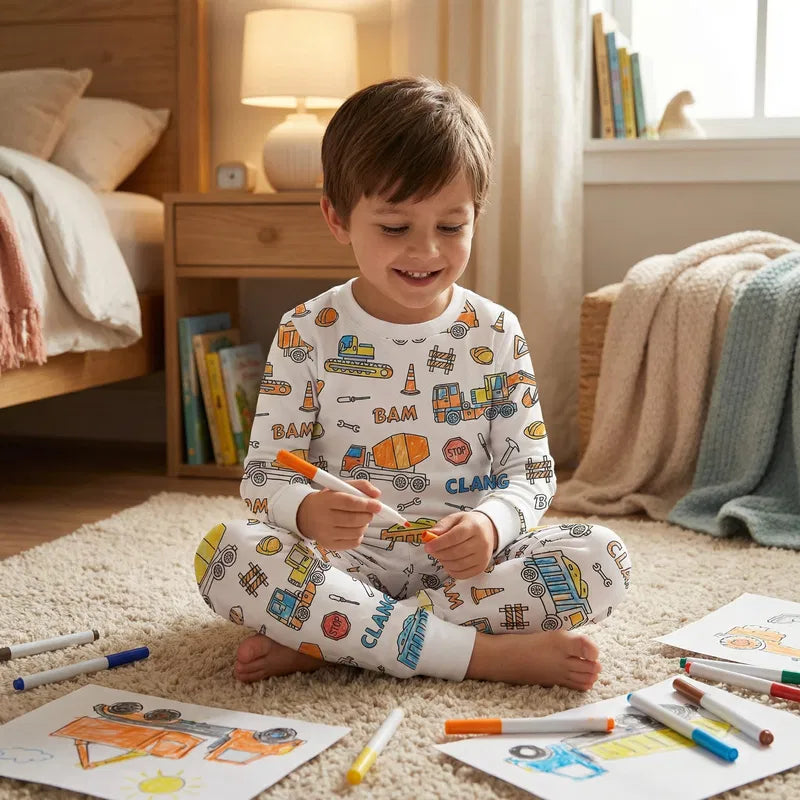 Pyjama à Colorier Montessori Camion
