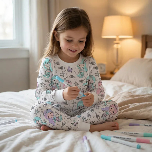 pyjama_sirene Pyjama à Colorier Montessori